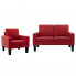 3-osobowy czerwony komplet wypoczynkowy z fotelem - Zuria 2A