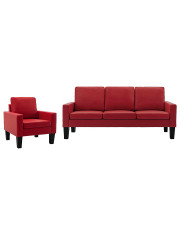 4-osobowy czerwony komplet wypoczynkowy z fotelem - Zuria 2B w sklepie Edinos.pl