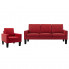 4-osobowy czerwony komplet wypoczynkowy z fotelem - Zuria 2B