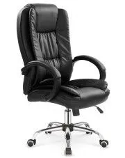 Czarny ergonomiczny biurowy fotel obrotowy - Ariel w sklepie Edinos.pl