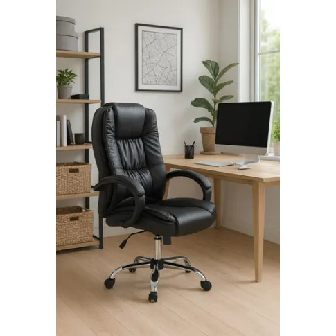 Szczegółowe zdjęcie nr 4 produktu Czarny ergonomiczny biurowy fotel obrotowy - Loko