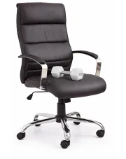 Czarny skórzany fotel gabinetowy - Stellar w sklepie Edinos.pl