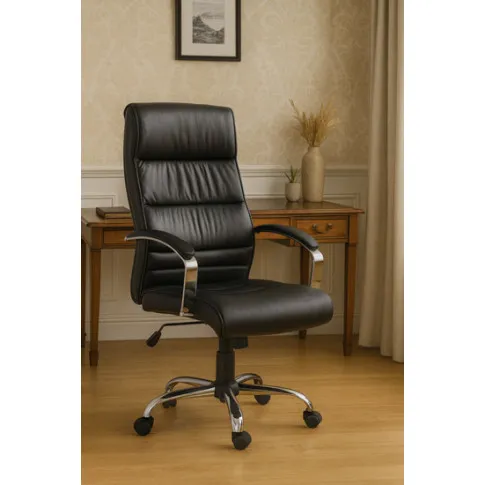 Zdjęcie czarny biurowy fotel skórzany Stellar | Edinos.pl