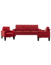 6-osobowy czerwony komplet wypoczynkowy, 2 sofy plus fotel - Zuria 2D w sklepie Edinos.pl