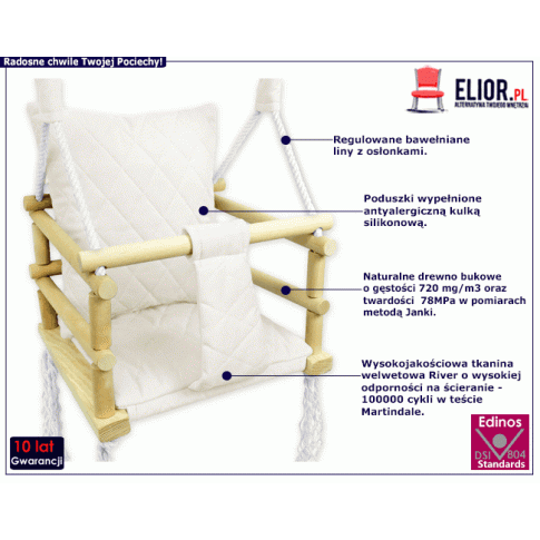 Drewniana huśtawka kubełkowa Lajra