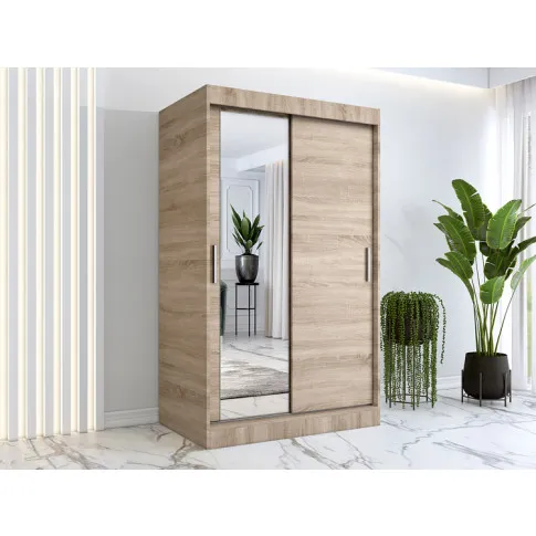 Wizualizacja aranżacji z wykorzystaniem szafy przesuwnej 120 dąb sonoma Lenora 3X