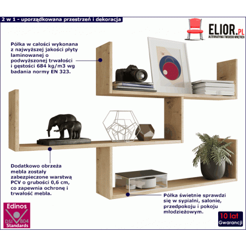 Półka wisząca dab artisan Agima