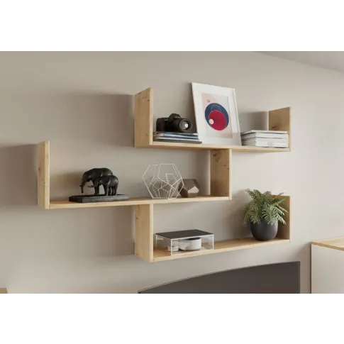 Wizualizacja wiszącej półki do salonu dąb artisan Agima