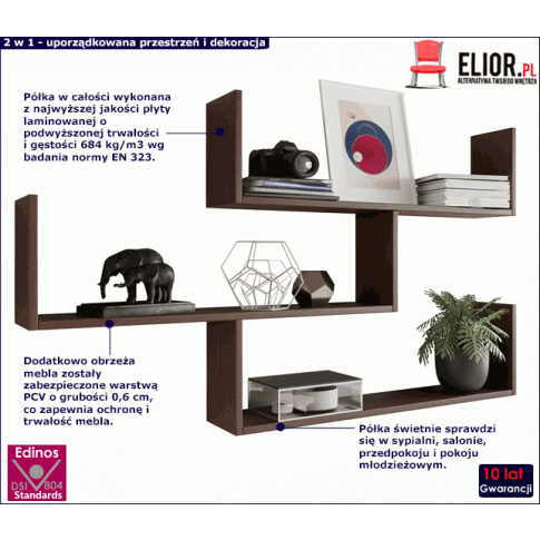 Półka wisząca dąb wenge Agima