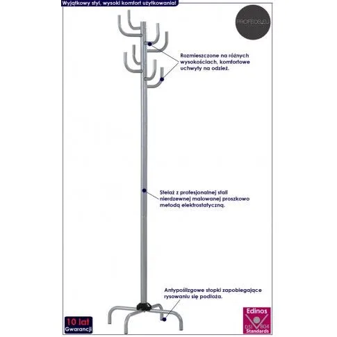 Fotografia Czarny podłogowy wieszak na ubrania - Uzet 10X z kategorii Wieszaki