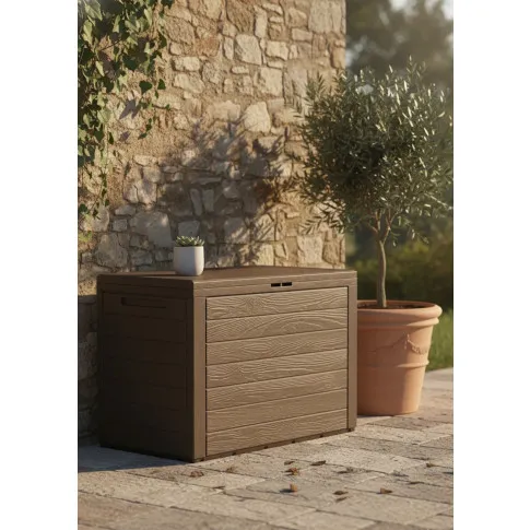 Brązowa zamykana skrzynia ogrodowa   Haston 3X