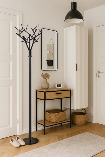 czarny wieszak stojacy na ubrania Uzet 11x