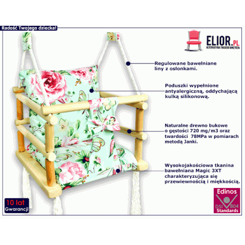 Drewniana huśtawka kubełkowa Kersa