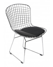 Srebrno-czarne krzesło druciane - Alios 3X