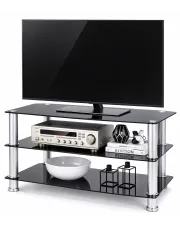 Czarny szklany stolik do salonu pod telewizor - Murro w sklepie Edinos.pl