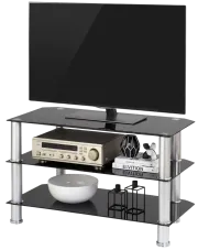 Czarny szklany stolik pod telewizor - Murro w sklepie Edinos.pl