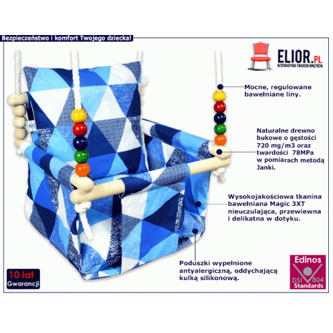 Kubełkowa huśtawka Ankara dla dzieci od 9 miesiąca życia