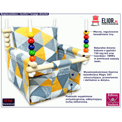 Kubełkowa huśtawka Ankara dla dzieci od 9 miesiąca życia