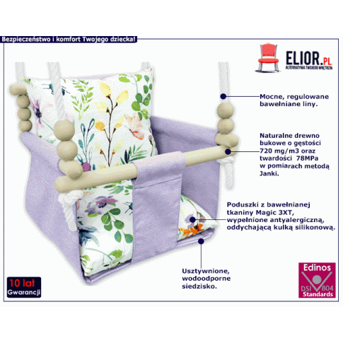 Drewniana huśtawka Belli dla niemowlak