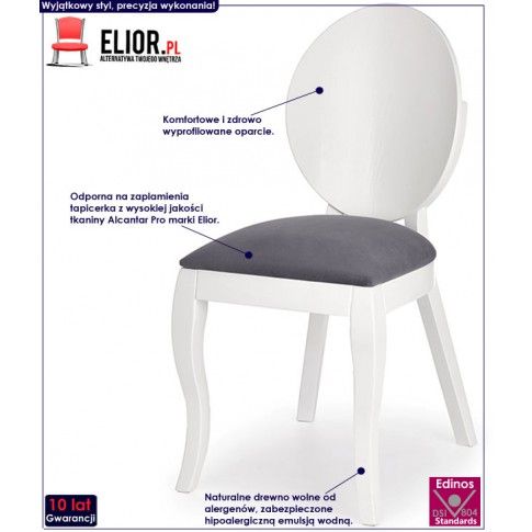 Fotografia Skandynawskie krzesło typu ludwik Lavon - białe z kategorii Salon