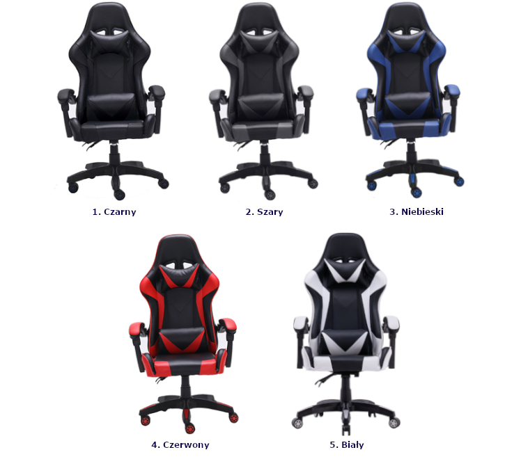 Fotel gamingowy dla graczy z dwoma poduszkami Izma