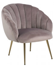 Welurowy fotel muszelka różowy - Astrelle