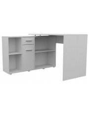 Białe modułowe biurko z komodą - Soler w sklepie Edinos.pl