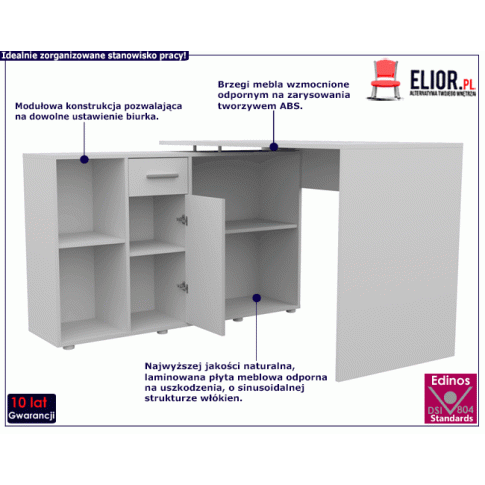 Nowoczesne biurko z komodą Soler