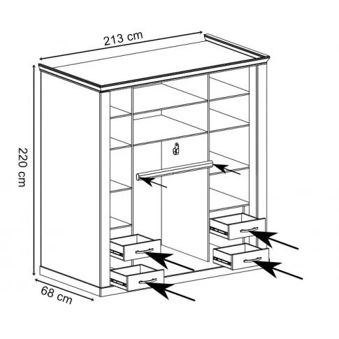 Wymiary szafy przesuwnej Almira 4X