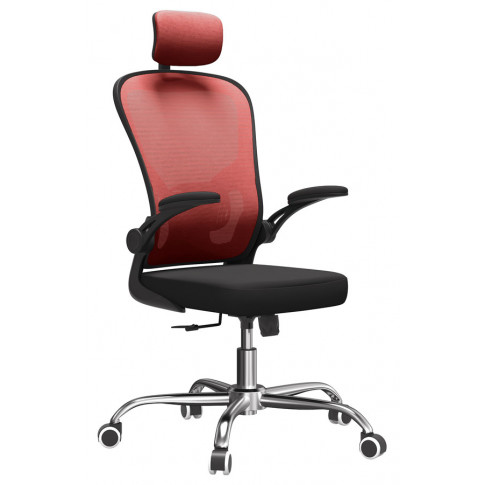 Czerwony fotel obrotowy biurowy Sefilo
