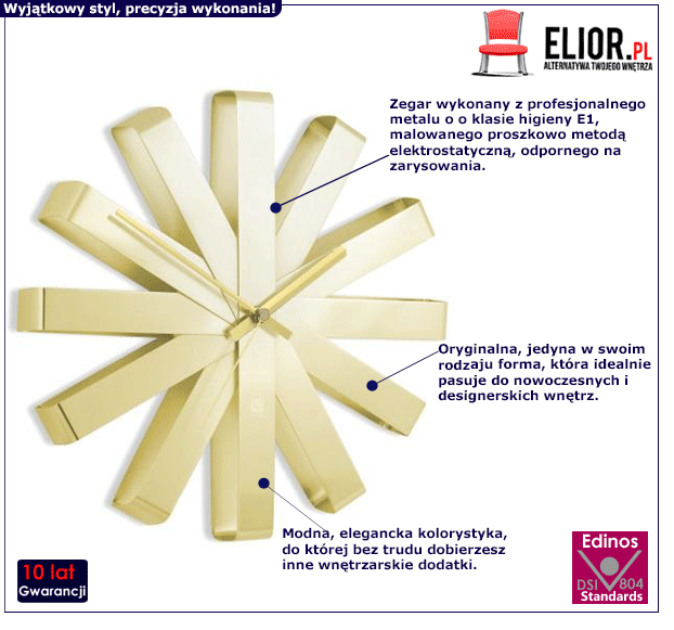 Zloty zegar Venon 2X - glamour