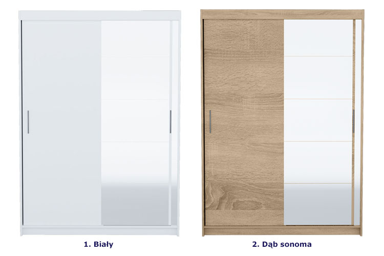 Szafa z lustrem w stylu skandynawskim Pesaro 2X