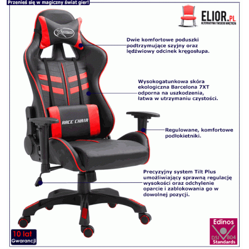 Ergonomiczny fotel obrotowy dla graczy Gamix