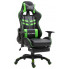 Zielone krzesło gamingowe z podnóżkiem - Triston