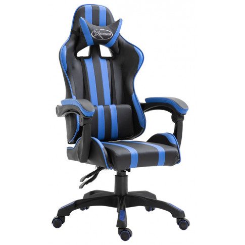 Niebieski obrotowy fotel gamingowy Davo