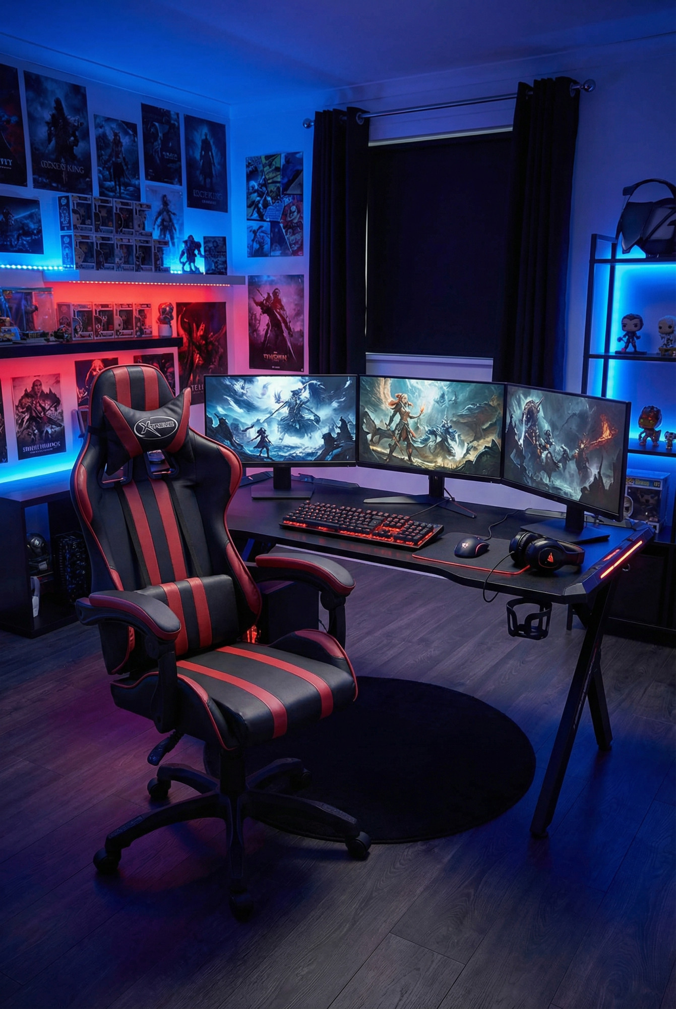 Aranżacja pokoju z fotelem obrotowym gamingowym - Nirva
