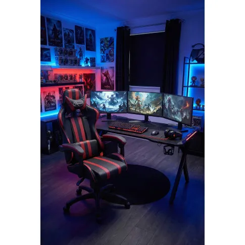 Ciemnoczerwony fotel obrotowy gamingowy   Nirva