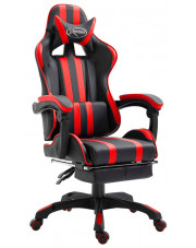 Czerwony fotel gamingowy z podnóżkiem - Kenex w sklepie Edinos.pl
