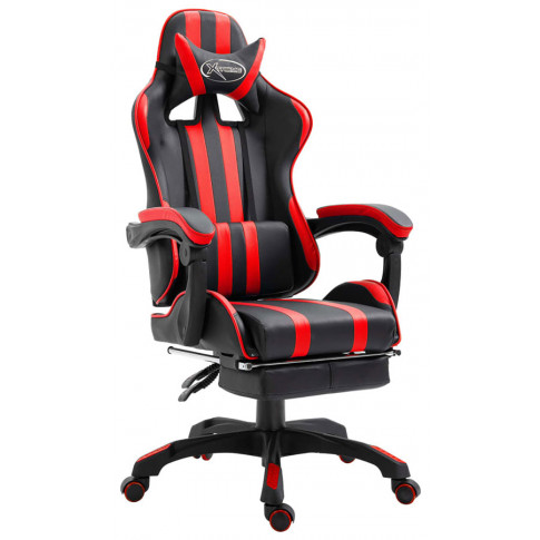 Czerwony obrotowy fotel gamingowy Kenex