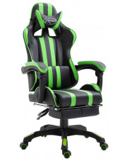 Zielony ergonomiczny fotel z podnóżkiem - Kenex w sklepie Edinos.pl