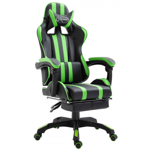 Zielony fotel obrotowy z podnóżkiem Kenex