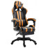 Pomarańczowy fotel gamingowy z podnóżkiem Kenex