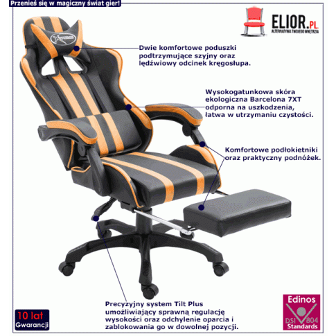 Rozkładany fotel obrotowy do biurka Kenex