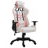 Biało-różowy ergonomiczny fotel gamingowy - Kento