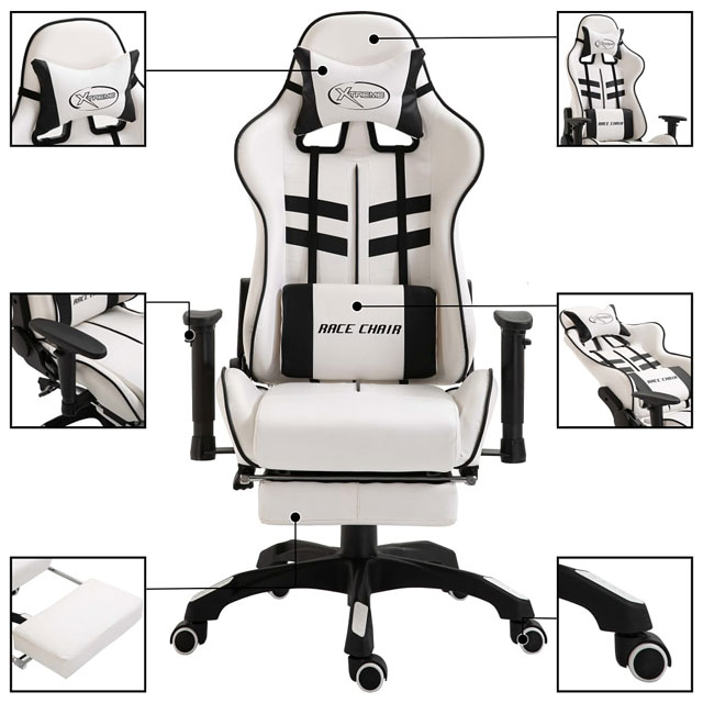 Ergonomiczny fotel gamingowy rozkładany Elian