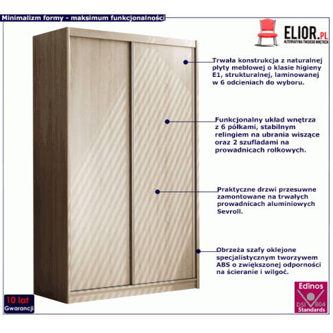 Przesuwna szafa w minimalistycznym stylu Horten