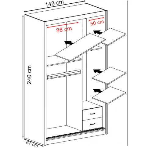 Wymiary szafy przesuwnej Horten