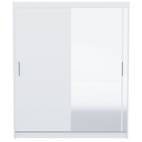 Biała minimalistyczna szafa przesuwna z lustrem Pesaro 3X