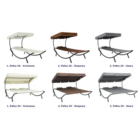 Szczegółowe zdjęcie nr 9 produktu Szary podwójny leżak z baldachimem - Wintex 3X