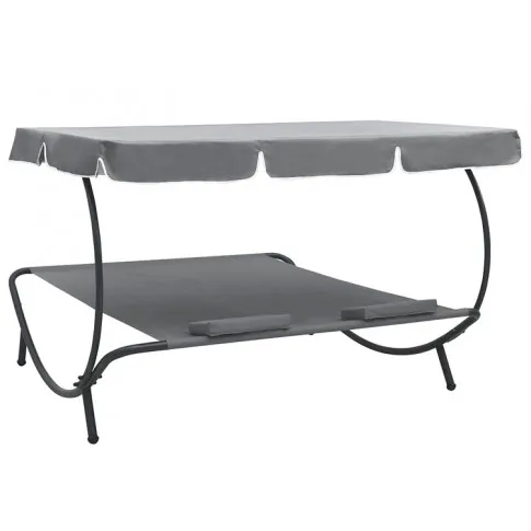 Szczegółowe zdjęcie nr 5 produktu Szary podwójny leżak z baldachimem - Wintex 3X